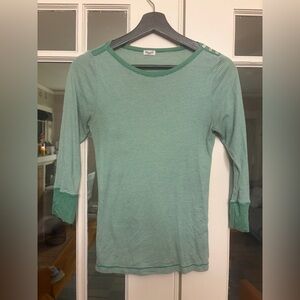 Green Striped Women's Top